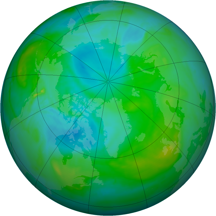 Arctic ozone map for 12 August 2008